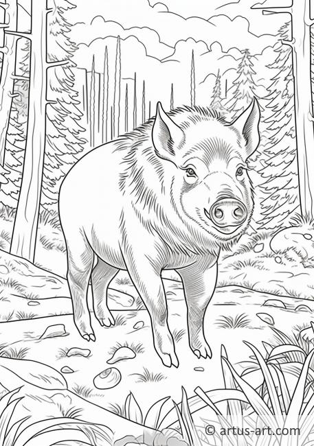 Wild boar Coloring Page